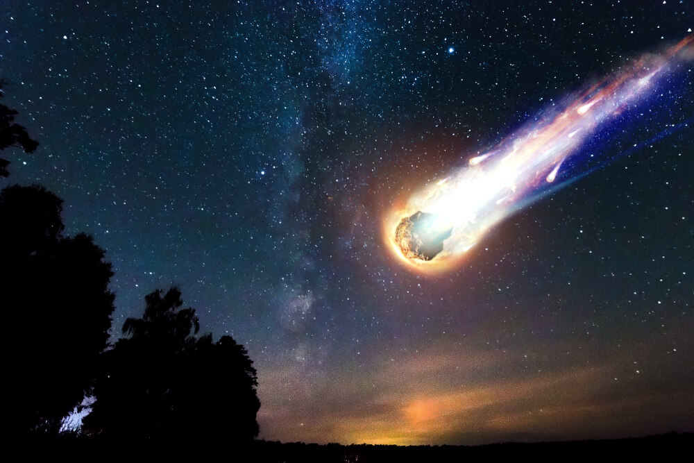 Meteorite in sky