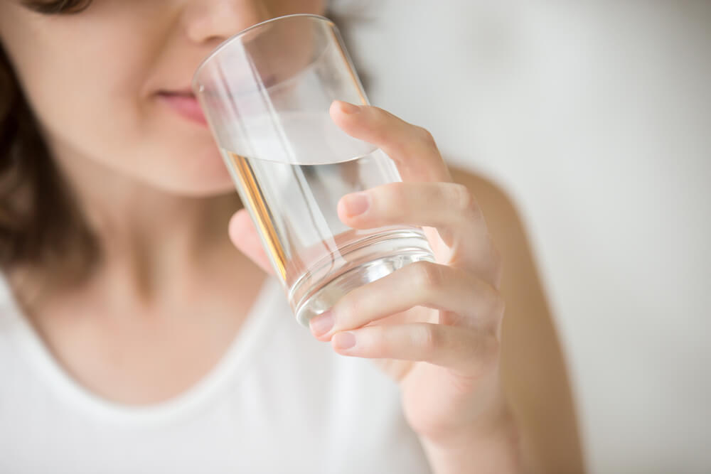 Woman drinking water