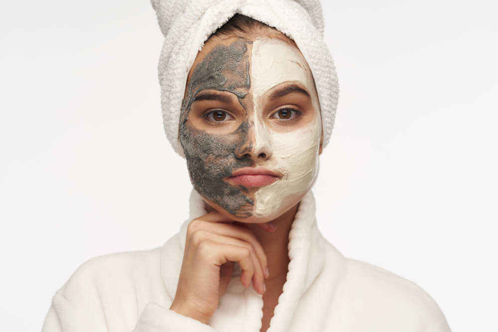 Woman with face mask