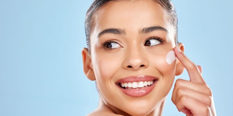 woman summer skincare